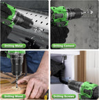 21V Brushless Cordless Combi Drill Set 2x2.0ah Hammer