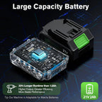 21V Brushless Cordless Combi Drill Set 2x2.0ah Hammer