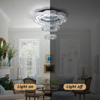 22.5" Flower Crystal Chandelier LED Ceiling Light Cool