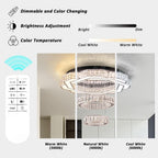 22.5" Flower Crystal Chandelier LED Ceiling Light Cool