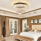 22.5" Flower Crystal Chandelier LED Ceiling Light Cool