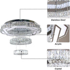 22.5" Flower Crystal Chandelier LED Ceiling Light Cool