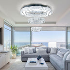 22.5" Flower Crystal Chandelier LED Ceiling Light Cool