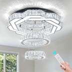 22.5" Flower Crystal Chandelier LED Ceiling Light Cool