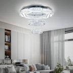 22.5" Flower Crystal Chandelier LED Ceiling Light Cool
