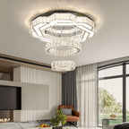 22.5" Flower Crystal Chandelier LED Ceiling Light Cool