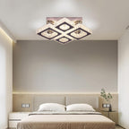 22" Dimmable Square Crystal Ceiling Light LED Flush