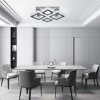 22" Dimmable Square Crystal Ceiling Light LED Flush