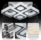 22" Dimmable Square Crystal Ceiling Light LED Flush