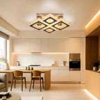 22" Dimmable Square Crystal Ceiling Light LED Flush