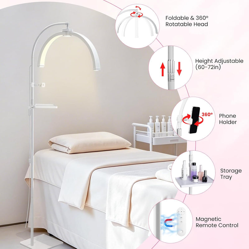 Half Moon Lash Light:22in Foldable Floor Lamp