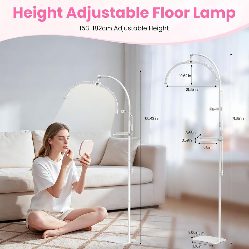 Half Moon Lash Light:22in Foldable Floor Lamp
