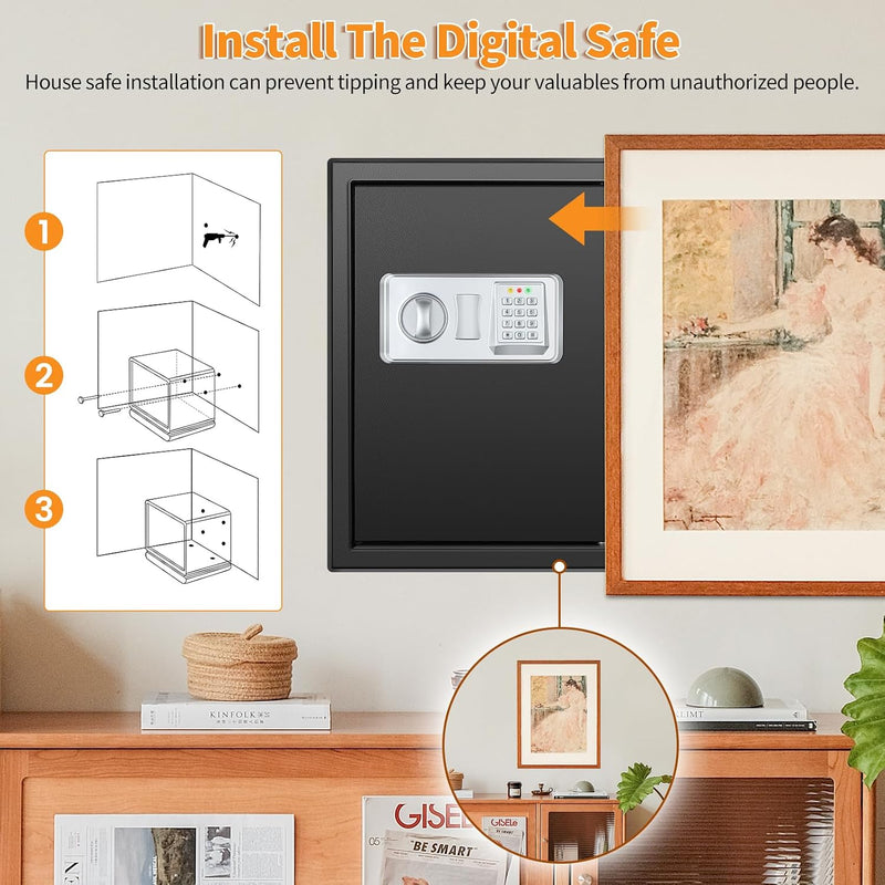 22L Digital Home Safe Box with Code Money