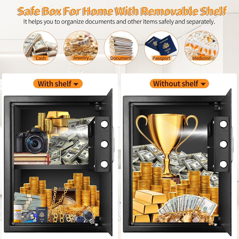 22L Digital Home Safe Box with Code Money