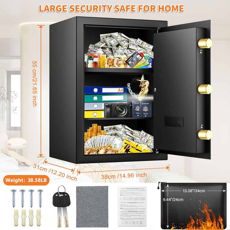 22L Digital Home Safe Box with Code Money