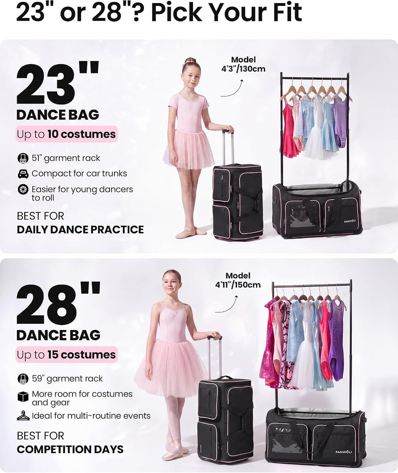 23" Dance Bag with Garment Rack Upgraded Stable