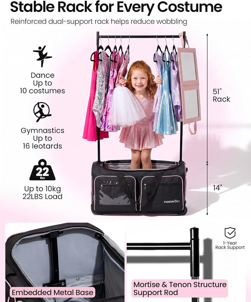 23" Dance Bag with Garment Rack Upgraded Stable