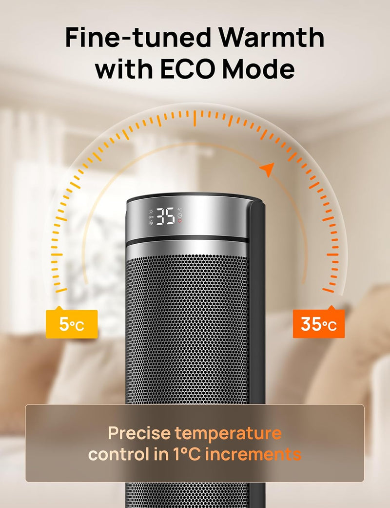 23 Inch Space Heater 2000W Silent Electric Heaters