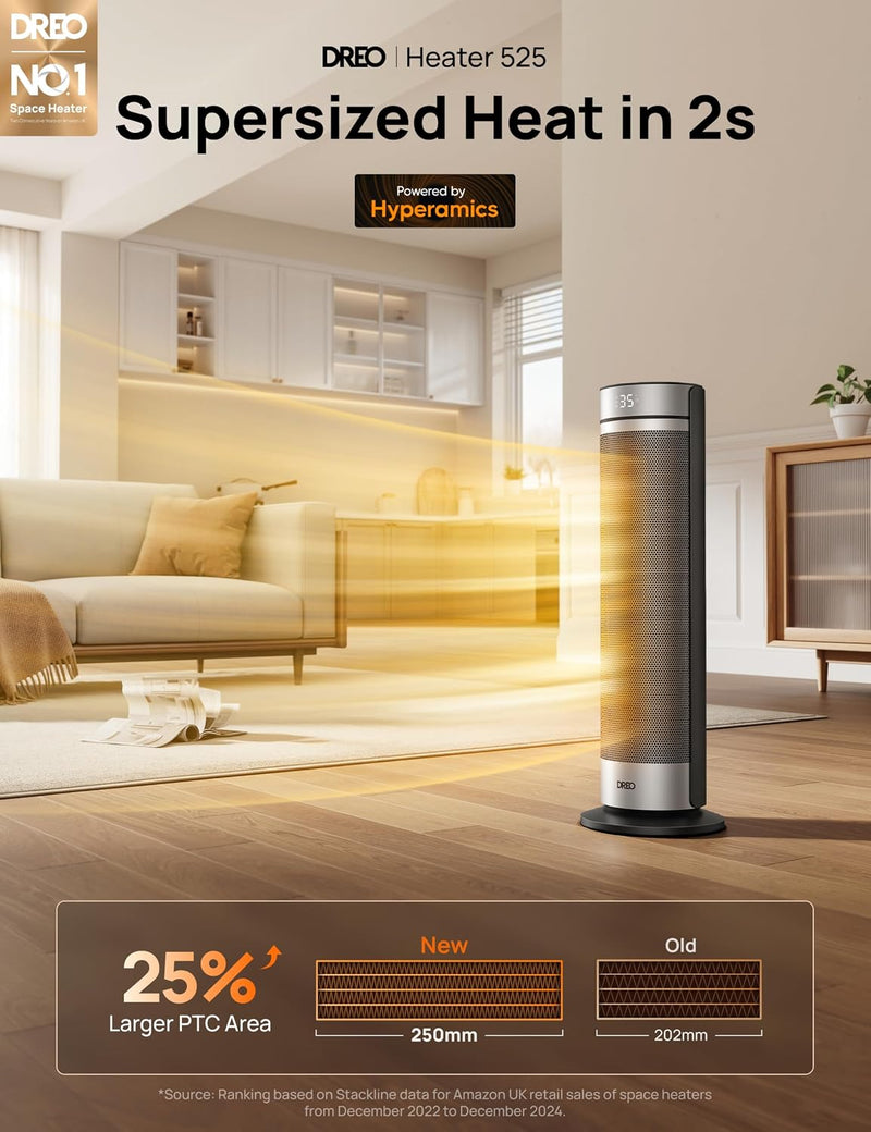 23 Inch Space Heater 2000W Silent Electric Heaters