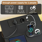 236CM Double Desk with Charging Station LED Drawers