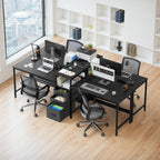 236CM Double Desk with Charging Station LED Drawers