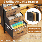 236CM Double Desk with Charging Station LED Drawers