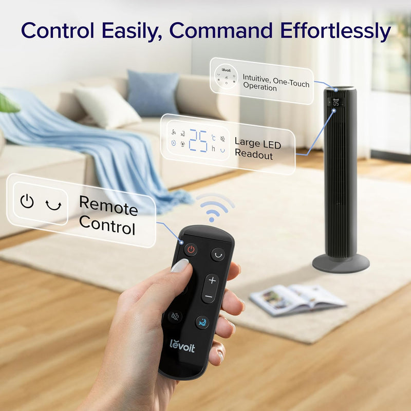 23db Silent Tower Fan Bladeless for Bedroom Energy