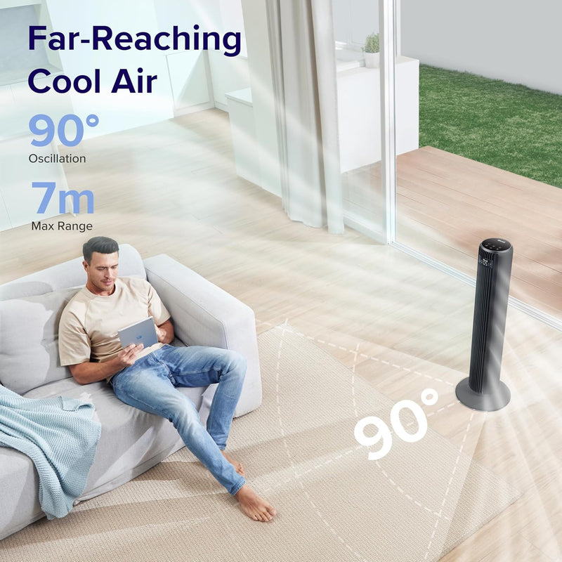 23db Silent Tower Fan Bladeless for Bedroom Energy
