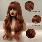 24" Synthetic Natural Long Wave Wigs with Neat