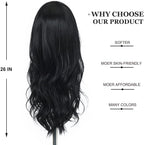 24" Synthetic Natural Long Wave Wigs with Neat