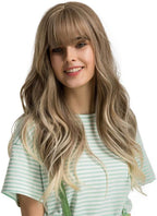 24" Synthetic Natural Long Wave Wigs with Neat