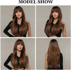 24" Synthetic Natural Long Wave Wigs with Neat