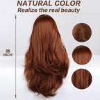 24" Synthetic Natural Long Wave Wigs with Neat