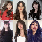 24" Synthetic Natural Long Wave Wigs with Neat