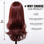 24" Synthetic Natural Long Wave Wigs with Neat