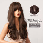 24" Synthetic Natural Long Wave Wigs with Neat