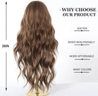 24" Synthetic Natural Long Wave Wigs with Neat