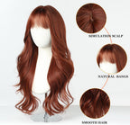 24" Synthetic Natural Long Wave Wigs with Neat