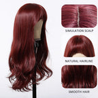24" Synthetic Natural Long Wave Wigs with Neat