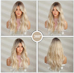 24" Synthetic Natural Long Wave Wigs with Neat