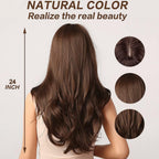 24" Synthetic Natural Long Wave Wigs with Neat