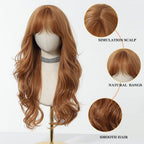 24" Synthetic Natural Long Wave Wigs with Neat