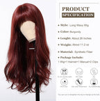 24" Synthetic Natural Long Wave Wigs with Neat