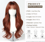 24" Synthetic Natural Long Wave Wigs with Neat