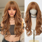 24" Synthetic Natural Long Wave Wigs with Neat