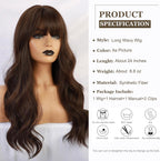 24" Synthetic Natural Long Wave Wigs with Neat