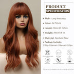 24" Synthetic Natural Long Wave Wigs with Neat