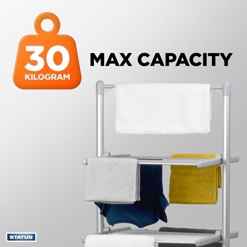 248W 3-Tier Heated Clothes Airer Foldable Aluminium