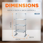248W 3-Tier Heated Clothes Airer Foldable Aluminium