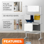 248W 3-Tier Heated Clothes Airer Foldable Aluminium
